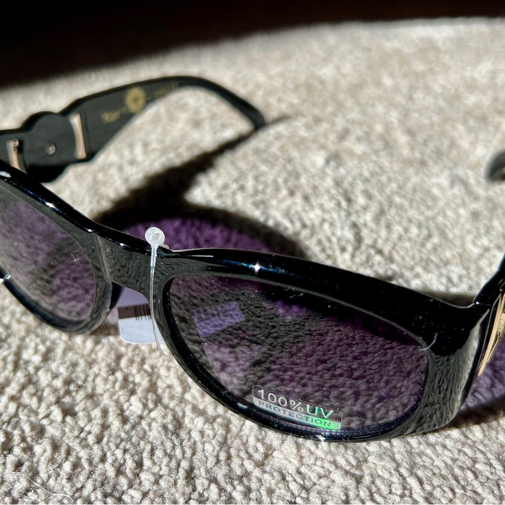 Garrison Eyewear Black Lion Medallion Sunglasses | Gold Accent | UV Protection